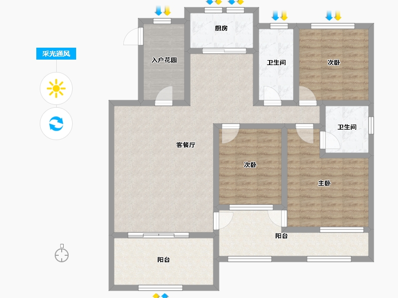 河南省-开封市-亿乘·帝湖世家-110.77-户型库-采光通风