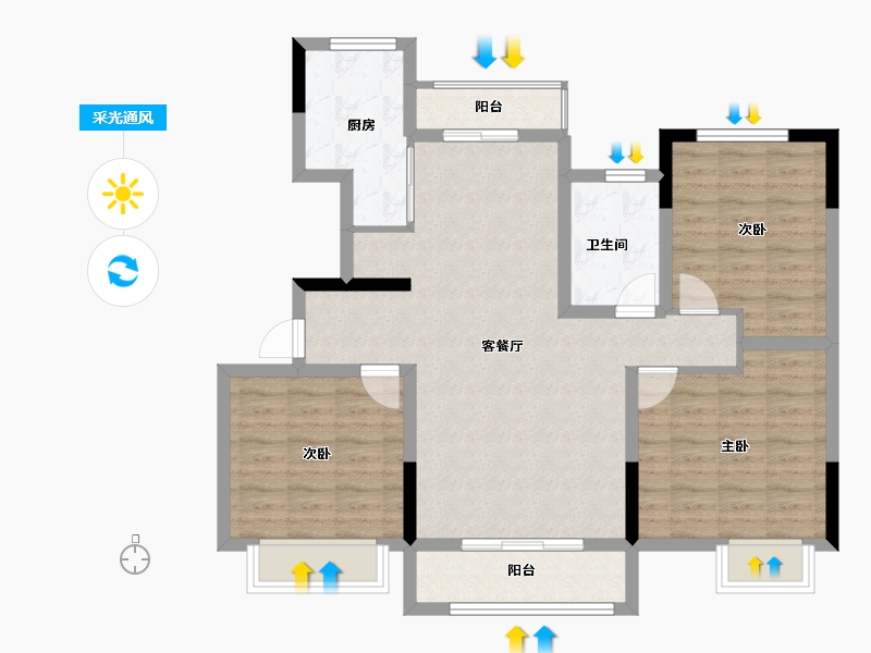 河南省-开封市-杞县建业·花园里-91.99-户型库-采光通风