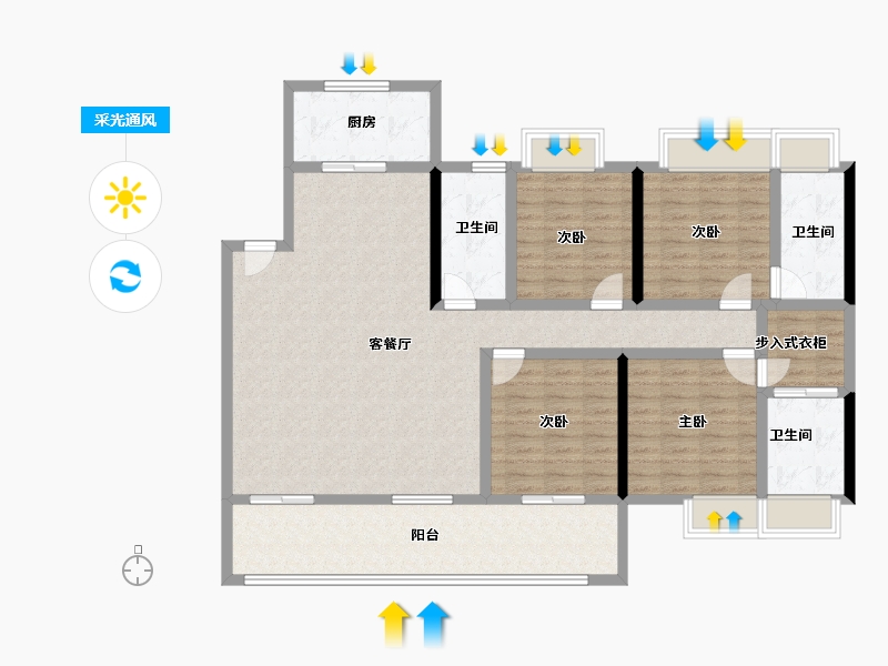 福建省-三明市-中洲郡-135.52-户型库-采光通风