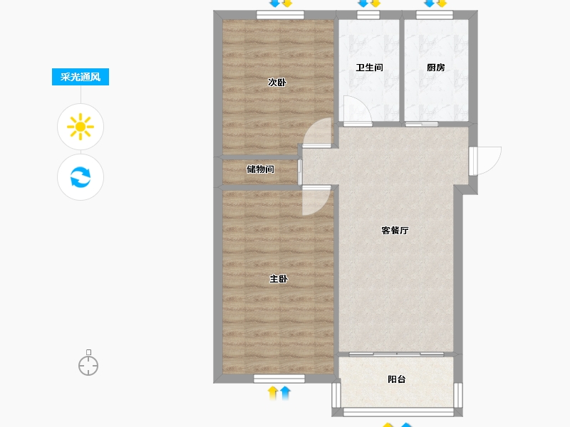 上海-上海市-通波小区-70.00-户型库-采光通风