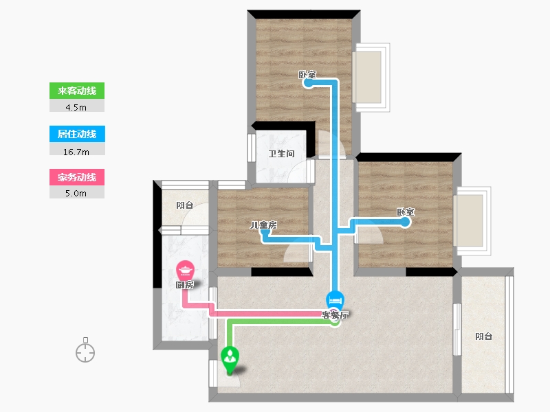 广东省-深圳市-松茂·柏景湾-63.78-户型库-动静线