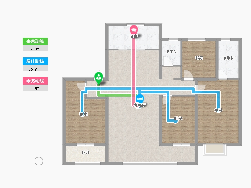 河北省-衡水市-天正壹号院-131.95-户型库-动静线