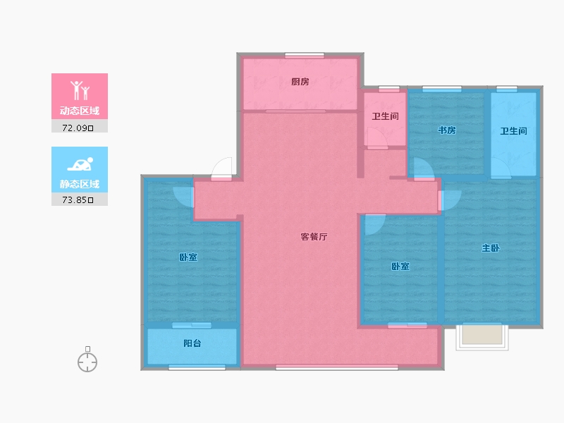 河北省-衡水市-天正壹号院-131.95-户型库-动静分区