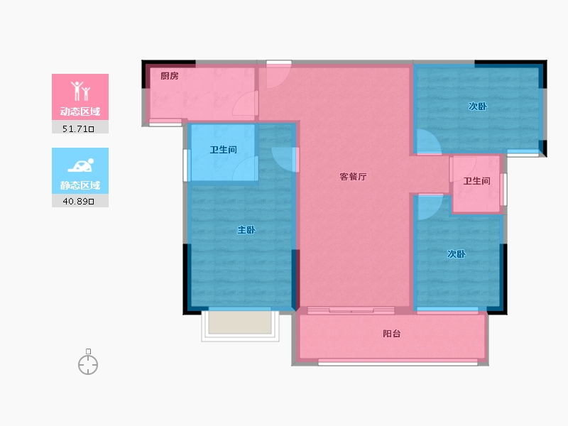 江西省-吉安市-华宇·燕京府-82.86-户型库-动静分区