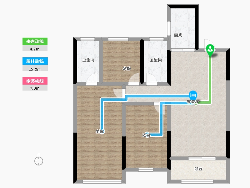 山东省-莱芜市-兴宇凤栖台-98.75-户型库-动静线