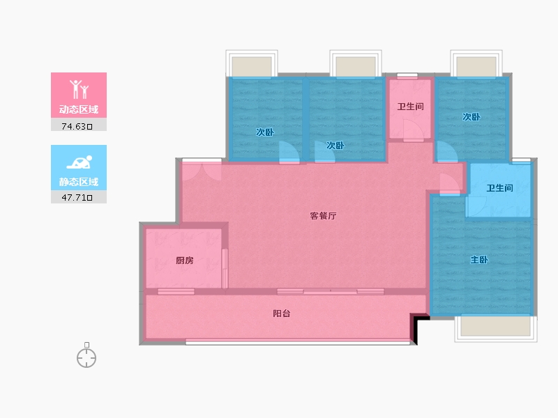 重庆-重庆市-雍锦华府-110.00-户型库-动静分区