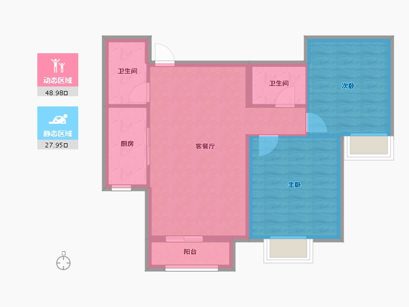 河北省-衡水市-隆江华府-69.11-户型库-动静分区