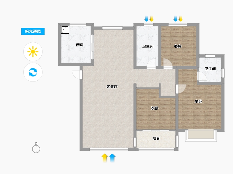 山东省-滨州市-御通院-108.80-户型库-采光通风