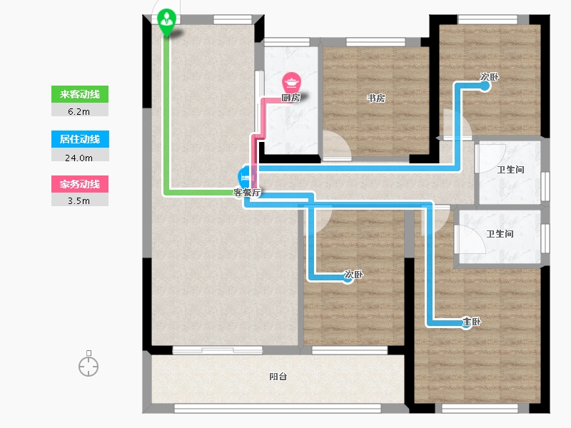 福建省-宁德市-宏地·滨江印公馆-101.45-户型库-动静线