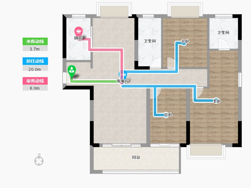 江西省-吉安市-华宇·燕京府-102.67-户型库-动静线