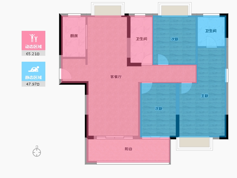 江西省-吉安市-华宇·燕京府-102.67-户型库-动静分区