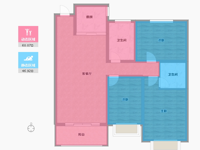 河南省-商丘市-君鹏·江山一品-95.96-户型库-动静分区