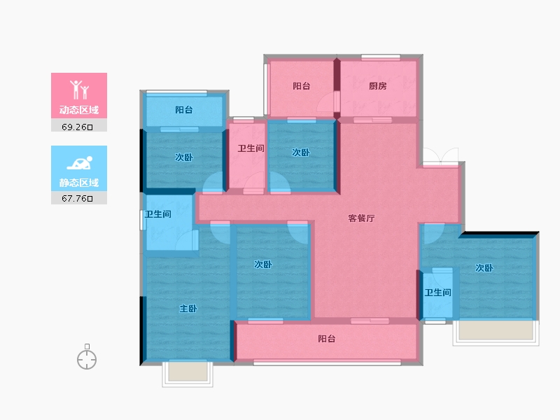 广西壮族自治区-河池市-宝能国宾府-120.10-户型库-动静分区