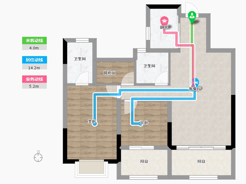 浙江省-杭州市-金地玖峯汇-73.32-户型库-动静线