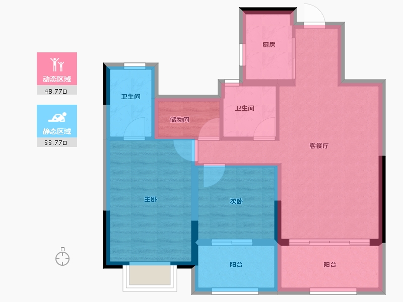 浙江省-杭州市-金地玖峯汇-73.32-户型库-动静分区