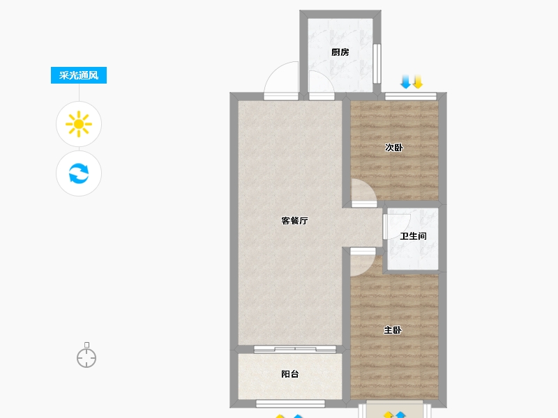 河北省-邯郸市-荣科兴苑-65.07-户型库-采光通风