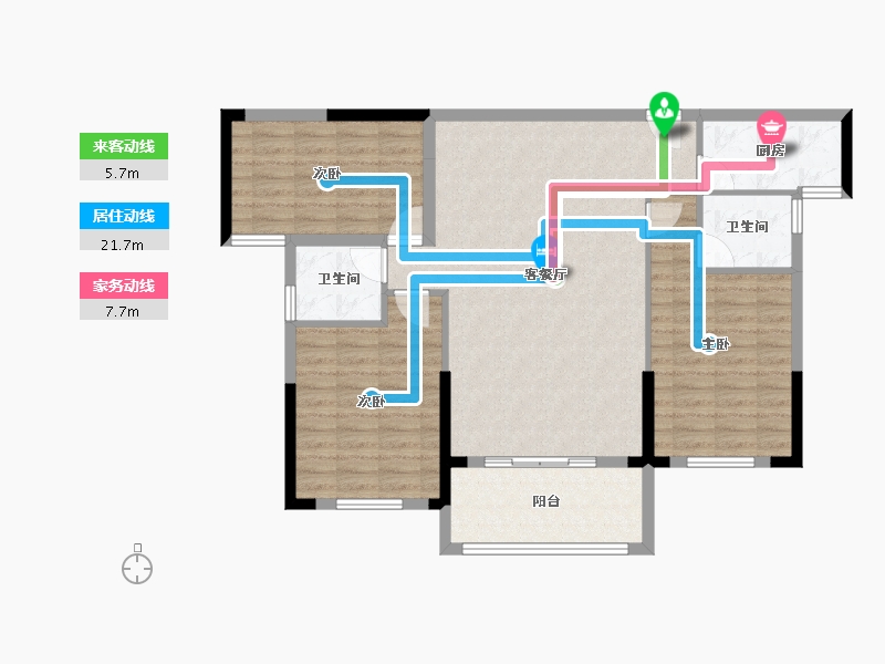 湖北省-宜昌市-康居阳光城-101.42-户型库-动静线