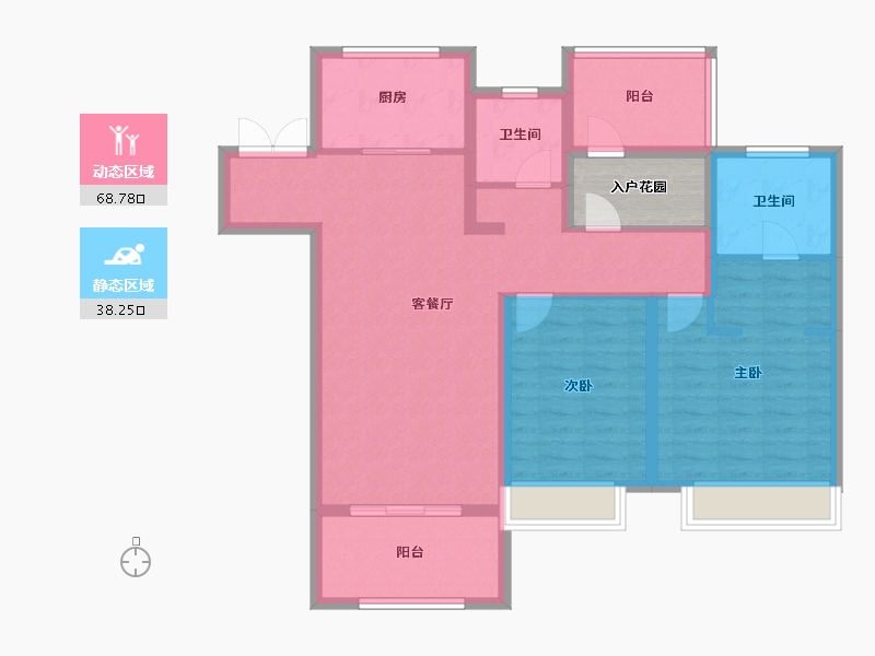 江苏省-镇江市-明发峰景苑·锦绣公馆-100.01-户型库-动静分区