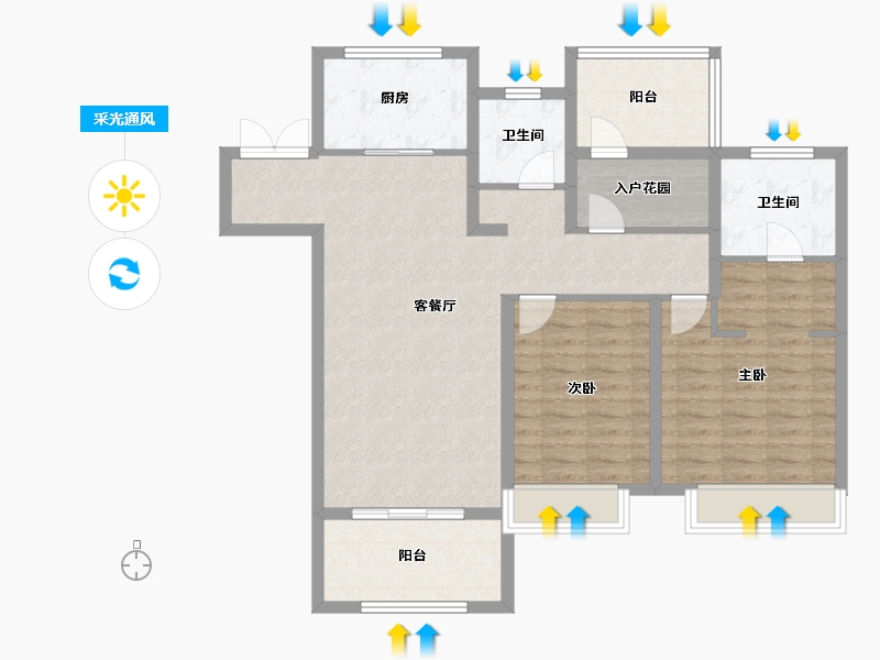 江苏省-镇江市-明发峰景苑·锦绣公馆-100.01-户型库-采光通风