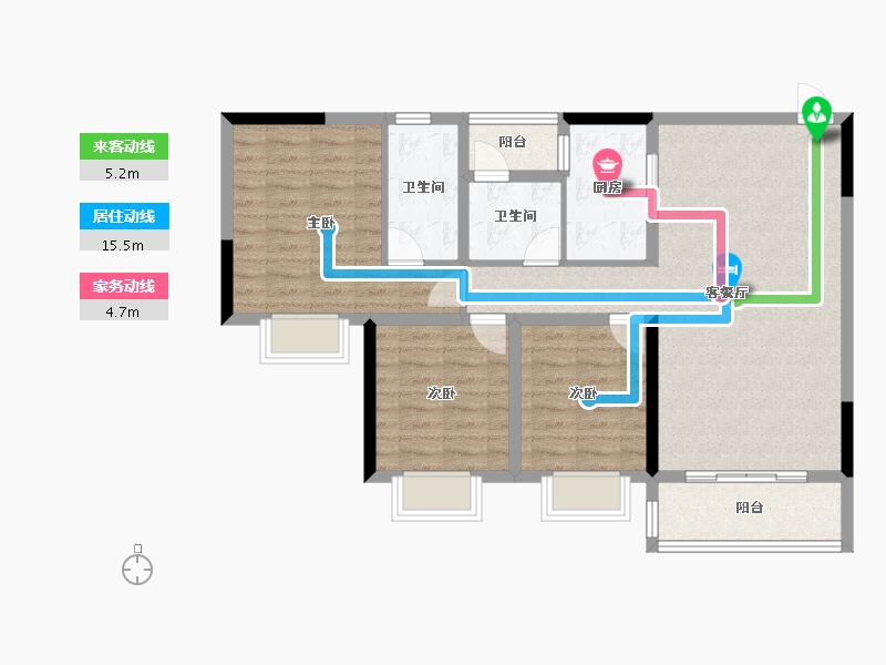 云南省-曲靖市-愿景·中国·宣威公园里康养小镇·芬芳源-92.00-户型库-动静线