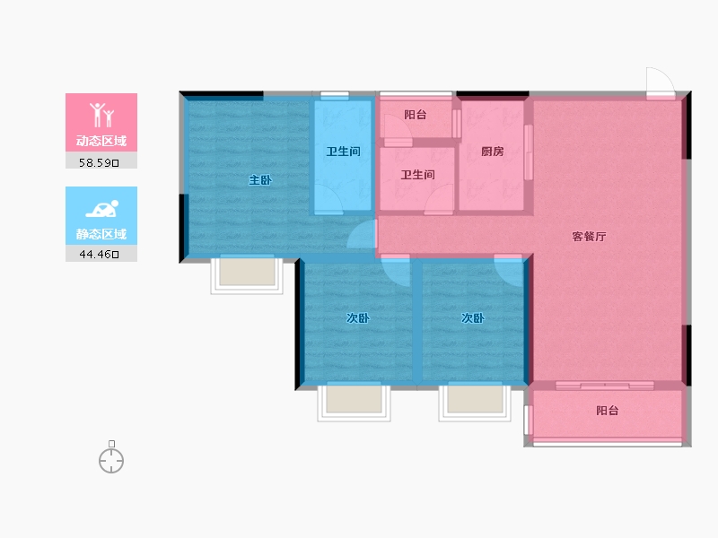 云南省-曲靖市-愿景·中国·宣威公园里康养小镇·芬芳源-92.00-户型库-动静分区