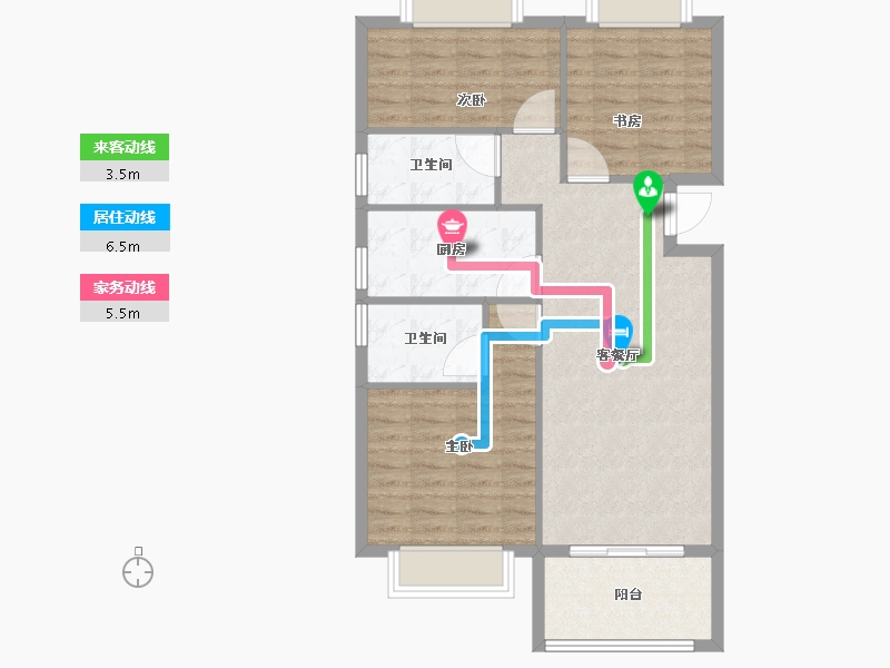 福建省-宁德市-润锦·星湖名筑-80.00-户型库-动静线