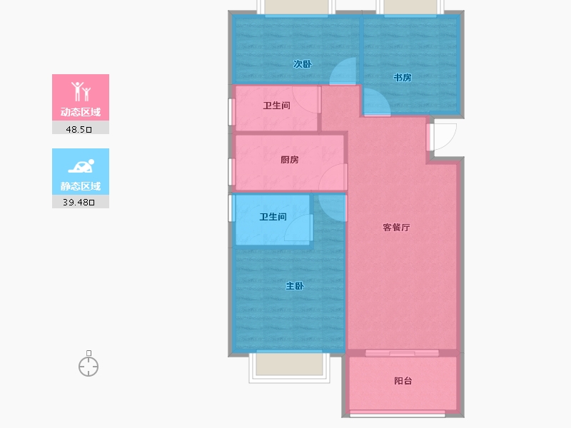 福建省-宁德市-润锦·星湖名筑-80.00-户型库-动静分区