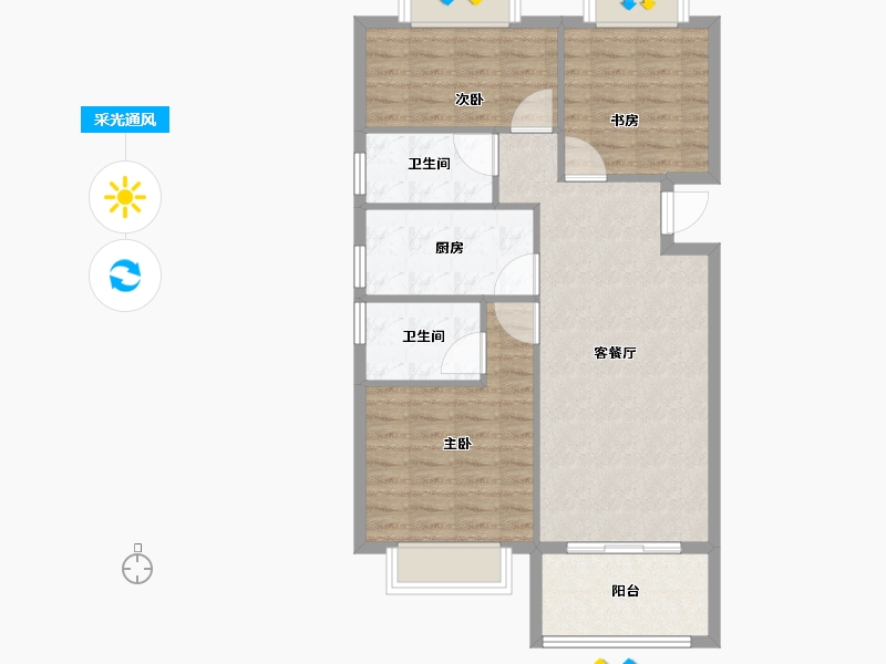 福建省-宁德市-润锦·星湖名筑-80.00-户型库-采光通风