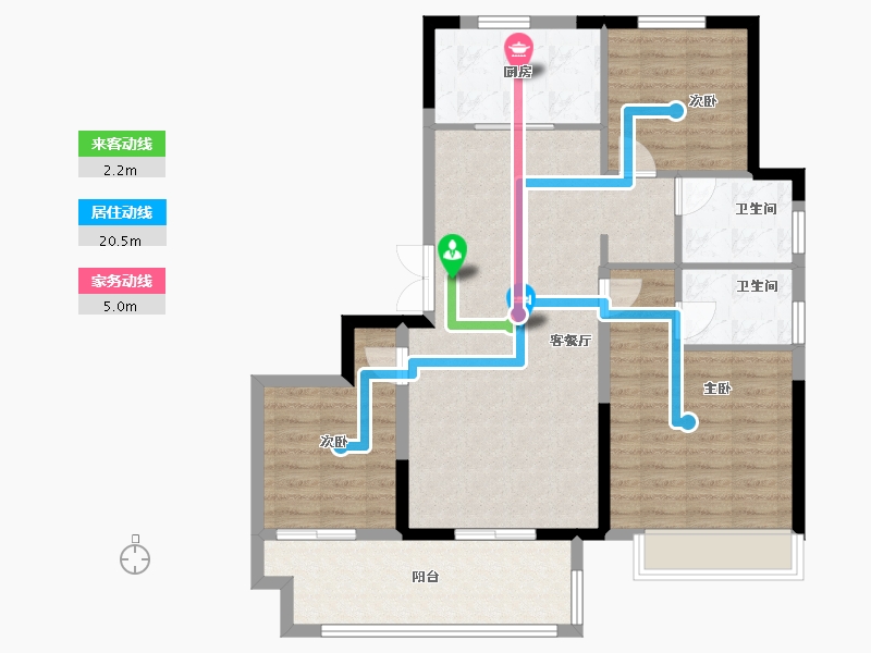 安徽省-宿州市-颐高·书香华府-96.30-户型库-动静线