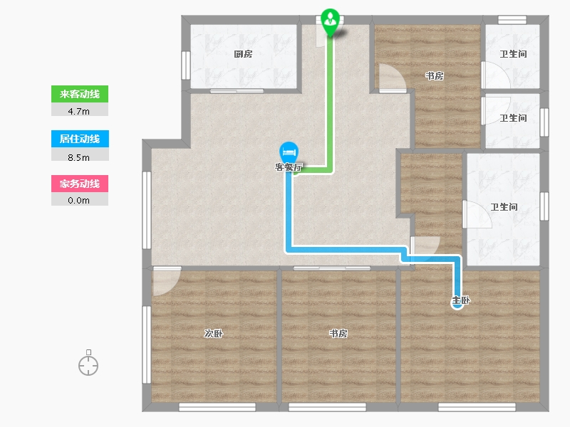 浙江省-杭州市-杭州世茂天玑公寓-109.21-户型库-动静线