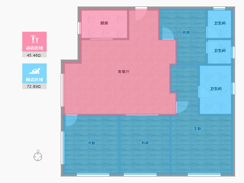 浙江省-杭州市-杭州世茂天玑公寓-109.21-户型库-动静分区