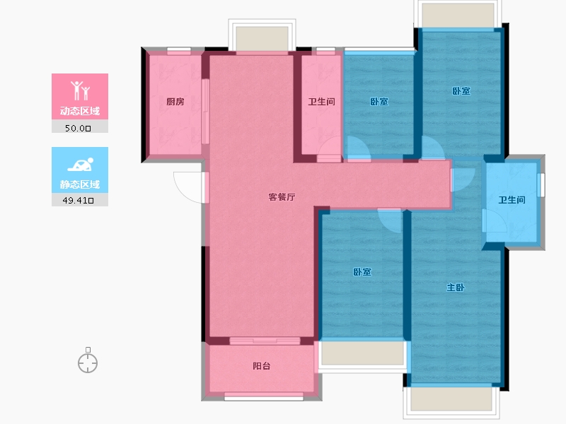 广东省-佛山市-奥园上林—品-88.00-户型库-动静分区