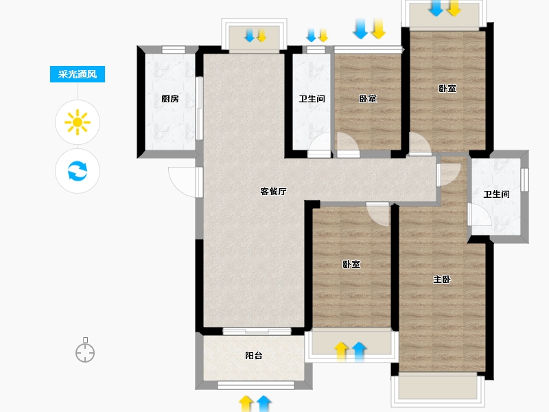 广东省-佛山市-奥园上林—品-88.00-户型库-采光通风