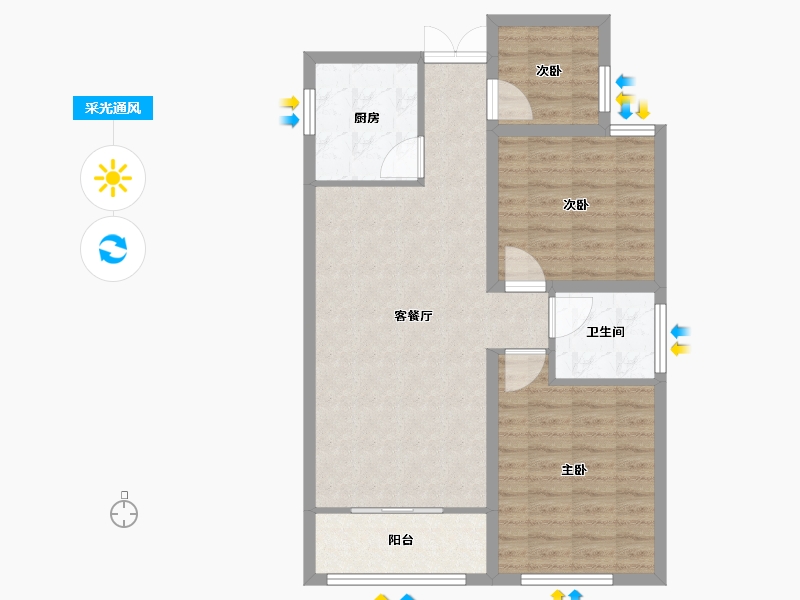 山东省-临沂市-房源南湖尚城-77.53-户型库-采光通风