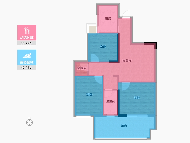 福建省-宁德市-万春·玖珑郡-68.04-户型库-动静分区