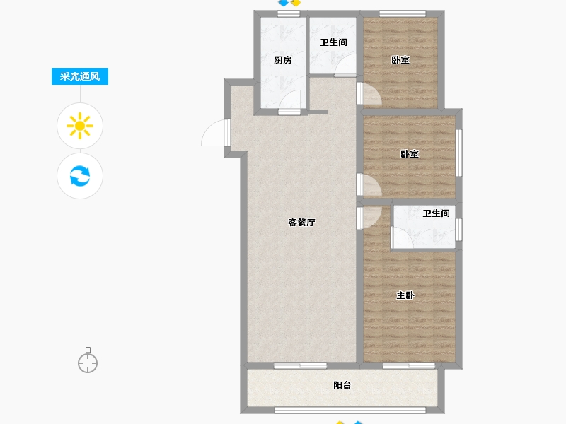 山东省-临沂市-远通香麓院-106.40-户型库-采光通风