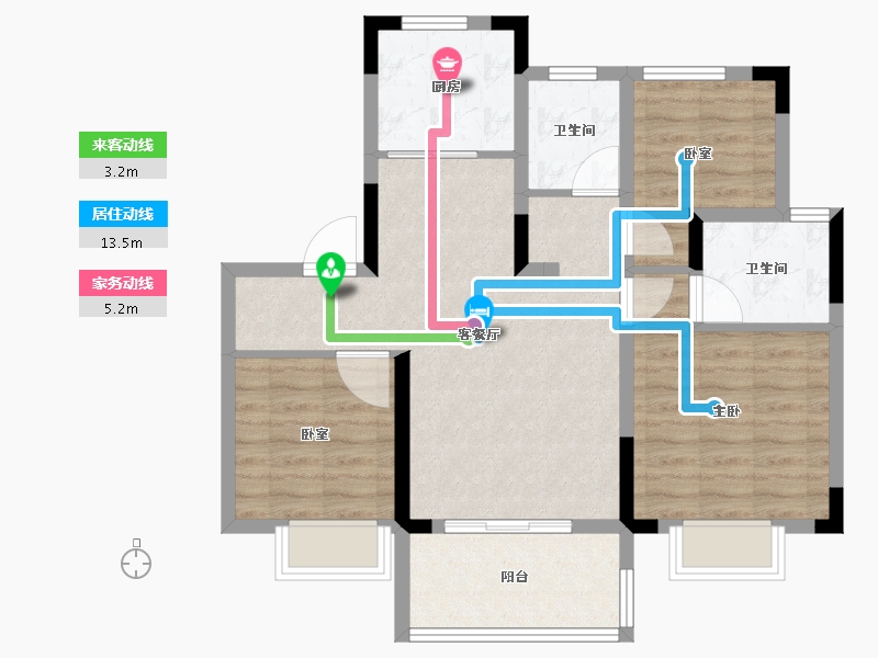 安徽省-合肥市-银城旭辉樾溪臺-78.40-户型库-动静线