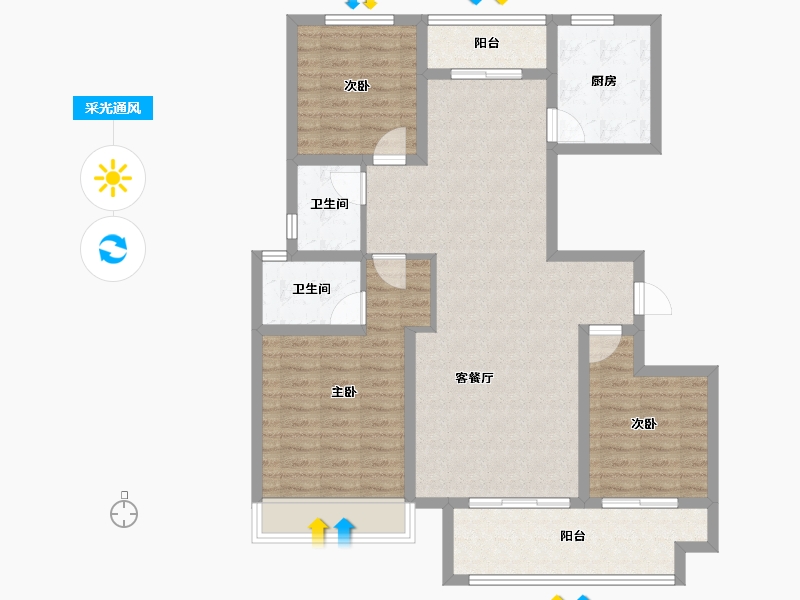 河南省-商丘市-建业联盟东望-101.25-户型库-采光通风