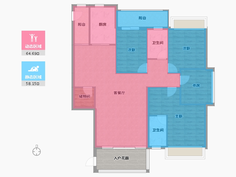 广东省-揭阳市-宏和·金水湾-120.27-户型库-动静分区