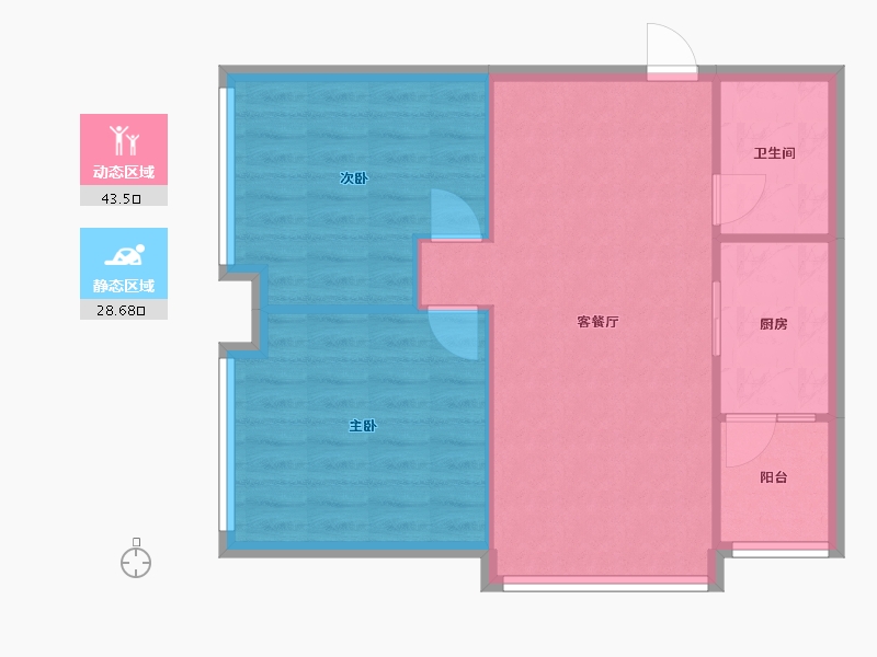 重庆-重庆市-新宝龙·易城-3幢-80.00-户型库-动静分区