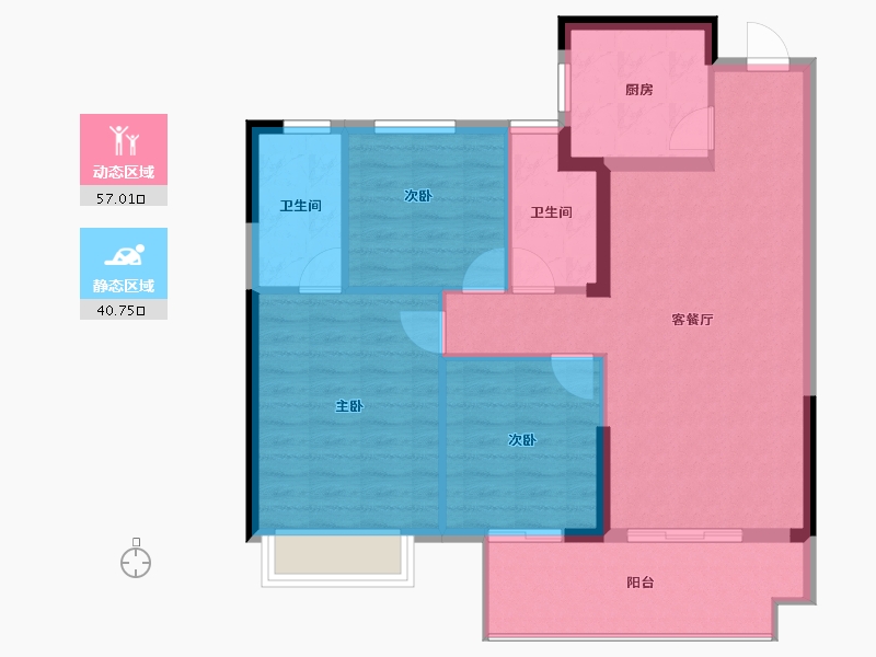 福建省-宁德市-屏南国宾郡-88.77-户型库-动静分区