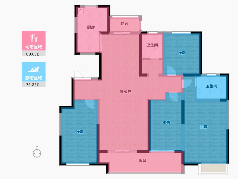 河北省-石家庄市-中地苑-145.00-户型库-动静分区