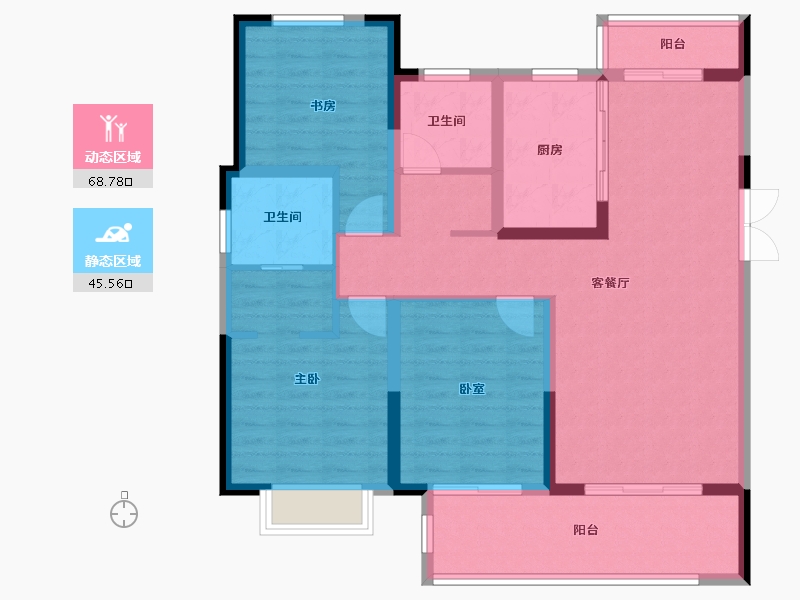 河南省-商丘市-润泓崇文院-102.40-户型库-动静分区