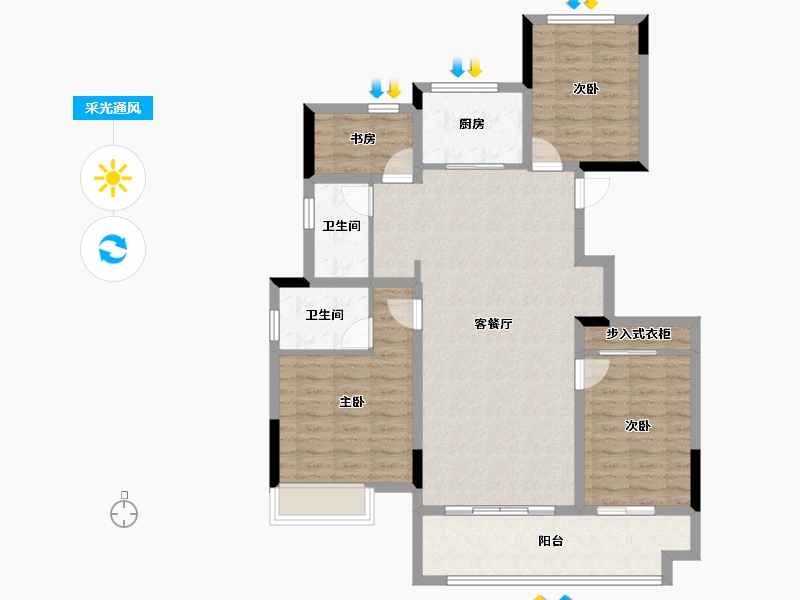 安徽省-池州市-前城江盼-103.17-户型库-采光通风