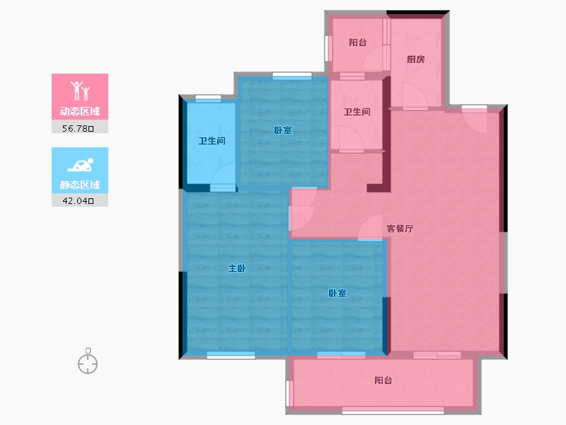 四川省-成都市-成都鑫苑城-93.00-户型库-动静分区