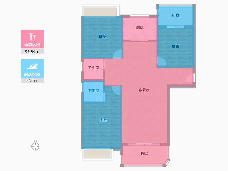 广东省-揭阳市-宏和·金水湾-96.79-户型库-动静分区