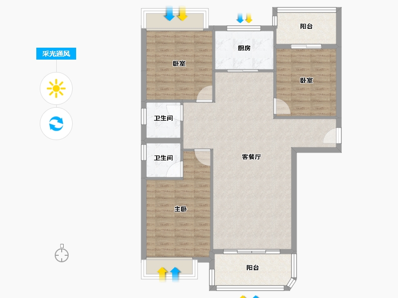 广东省-揭阳市-宏和·金水湾-96.79-户型库-采光通风