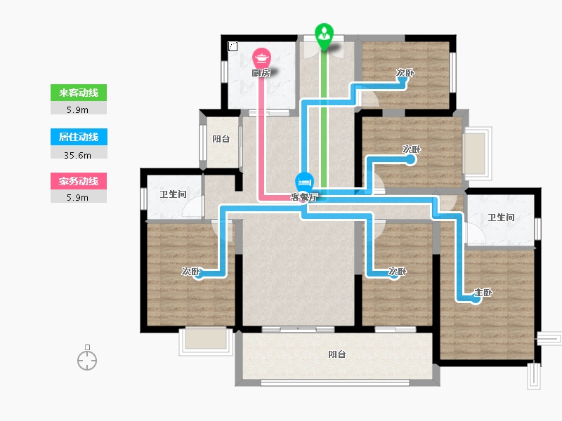 广东省-湛江市-金沙广场华府-127.21-户型库-动静线