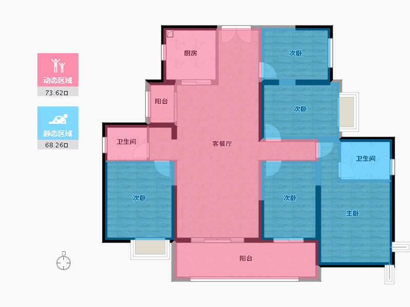 广东省-湛江市-金沙广场华府-127.21-户型库-动静分区