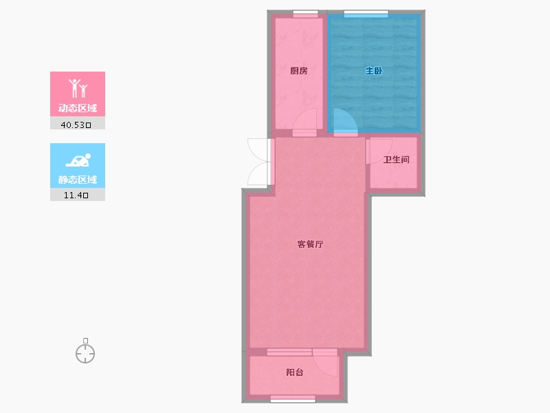 辽宁省-葫芦岛市-天顺红海湾二期-45.90-户型库-动静分区